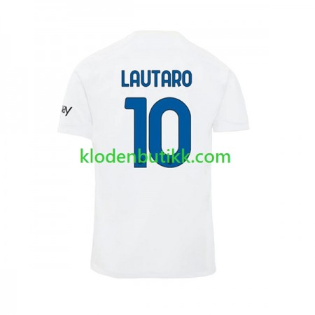 Inter Milan Lautaro Martinez 10 Borte Fotballdrakt 2023/24 Kortermet